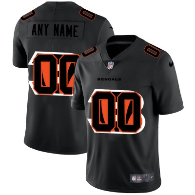 Cincinnati Bengals Custom Men's Nike Team Logo Dual Overlap Limited NFL Jersey Black